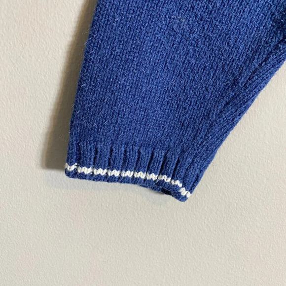 Vtg Croft & Barrow Snowflake Christmas Silk Full Zip Sweater Women's Small Blue - Picture 8 of 12